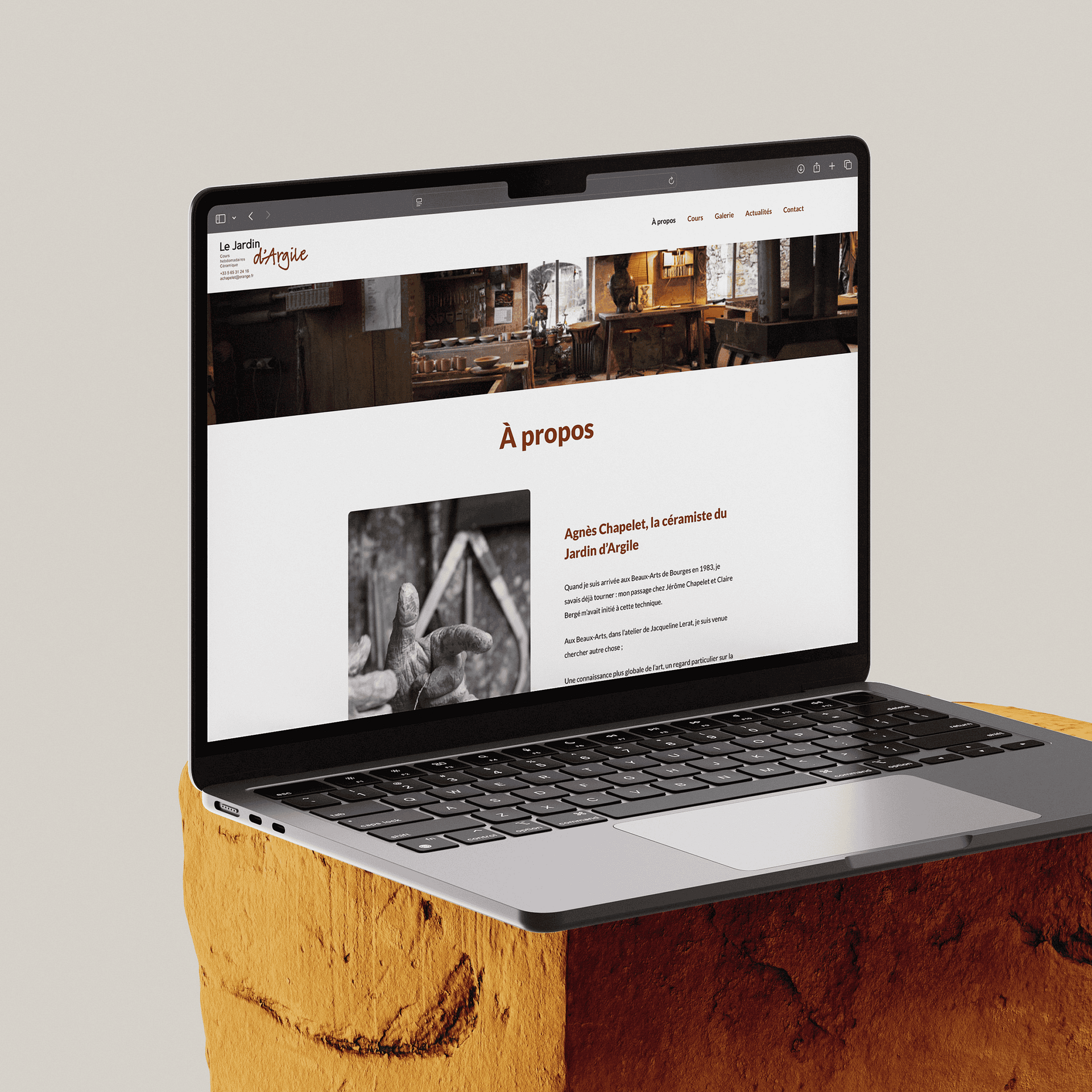 Site pour le la céramiste Agnès Chapelet, le Jardin d'argile